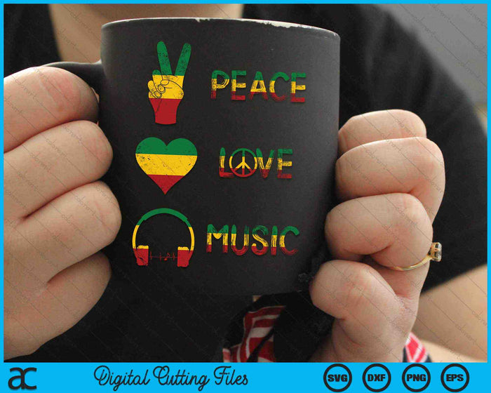 Peace Love Music Pride SVG PNG Digital Cutting Files