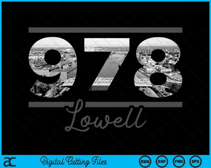 Lowell 978 Netnummer Skyline Massachusetts Vintage SVG PNG digitale snijbestanden Lowell 978 Netnummer Skyline Massachusetts Vintage SVG PNG digitale snijbestanden