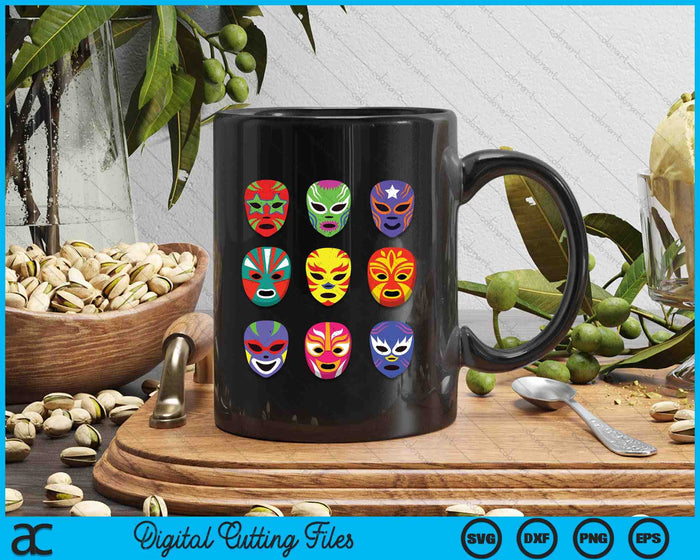 Lucha Libre Masks Mexican Wrestling Mask SVG PNG Digital Printable Files Lucha Libre Masks Mexican Wrestling Mask SVG PNG Digital Printable Files