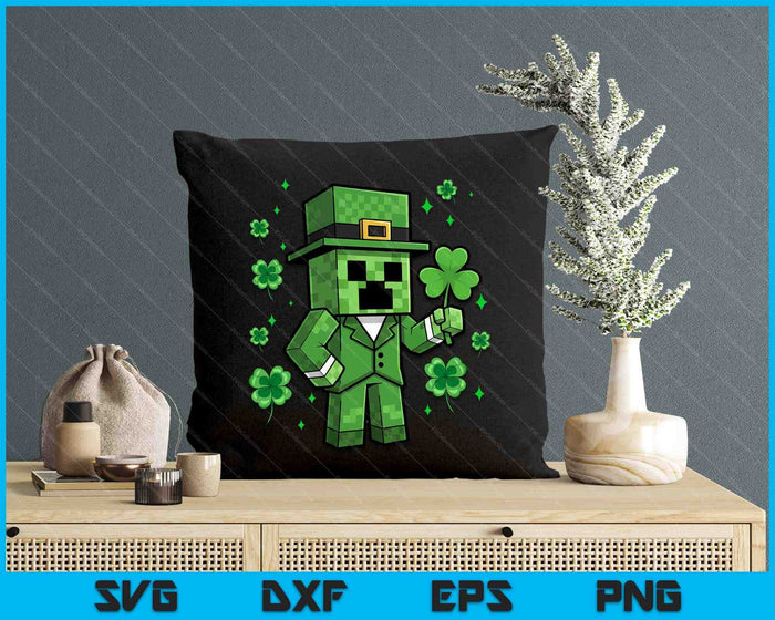 Lucky Leprechaun St Patrick's Day Video Game Pixel SVG PNG Digital Printable Files Lucky Leprechaun St Patrick's Day Video Game Pixel SVG PNG Digital Printable Files