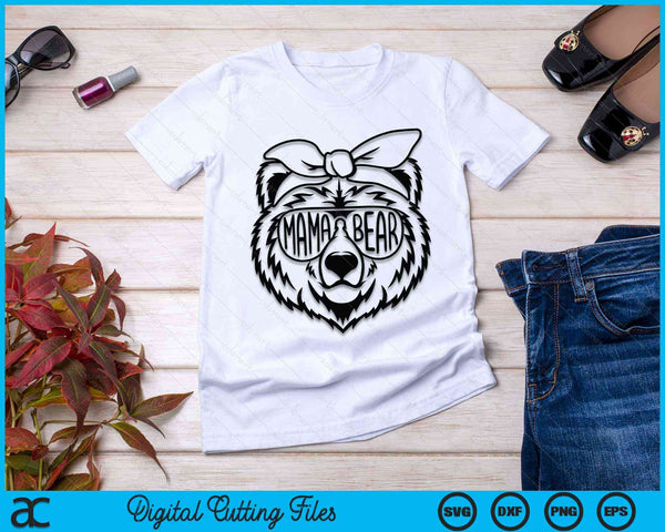Mama Bear With Bandana Mama Bear SVG PNG Digital Cutting Files