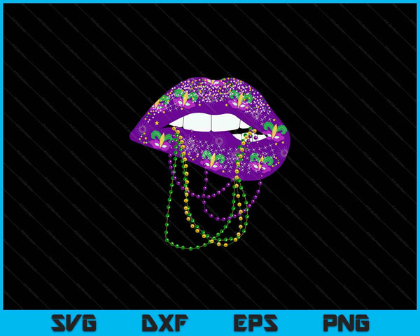 Mardi Gras Lips Queen Carnival Costume SVG PNG Digital Cutting File