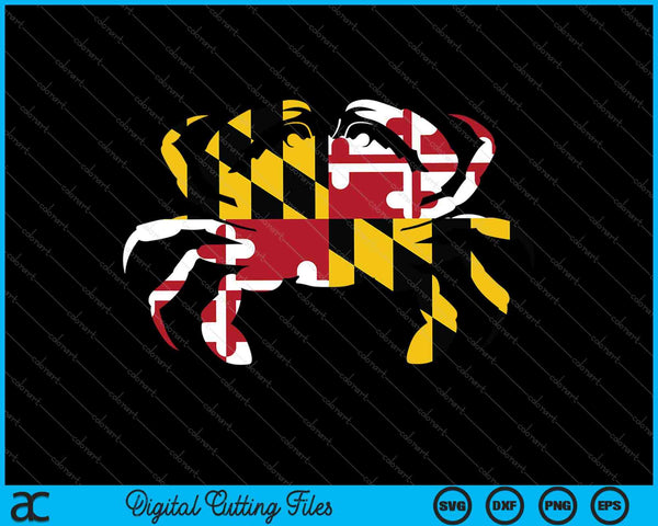 Maryland Crab State Pride Flag SVG PNG Cutting Printable Files