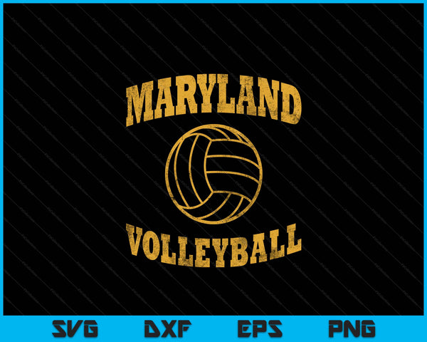 Maryland Volleyball Classic Vintage Distressed SVG PNG Digital Cutting Files