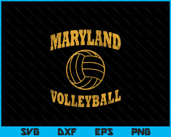 Maryland Volleyball Classic Vintage Distressed SVG PNG Digital Cutting Files Maryland Volleyball Classic Vintage Distressed SVG PNG Digital Cutting Files