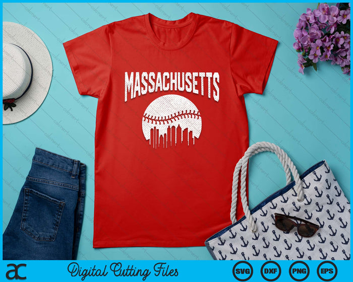 Massachusetts City California Baseball Skyline Vintage Souvenir SVG PNG Digital Printable Files Massachusetts City California Baseball Skyline Vintage Souvenir SVG PNG Digital Printable Files