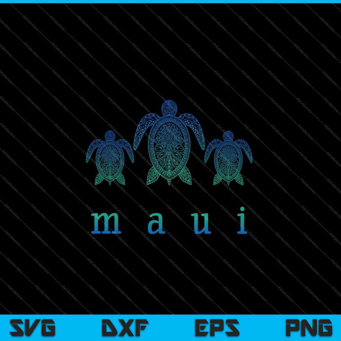 Maui Hawaii Sea Turtles Hawaiian Scuba SVG PNG Cutting Printable Files