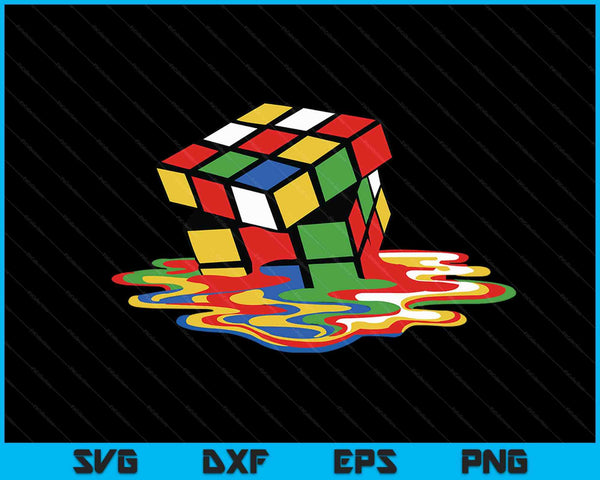 Melting Cube Funny Rubik Rubix Rubics Player Cube SVG PNG Digital Cutting Files