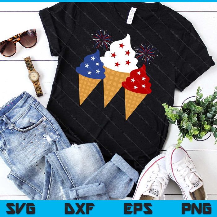Memorial Day 4th Of July Holiday Patriotic Ice Cream Cones SVG PNG Digital Cutting Files Memorial Day 4th Of July Holiday Patriotic Ice Cream Cones SVG PNG Digital Cutting Files