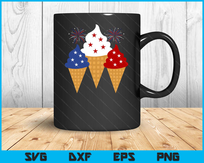 Memorial Day 4th Of July Holiday Patriotic Ice Cream Cones SVG PNG Digital Cutting Files Memorial Day 4th Of July Holiday Patriotic Ice Cream Cones SVG PNG Digital Cutting Files