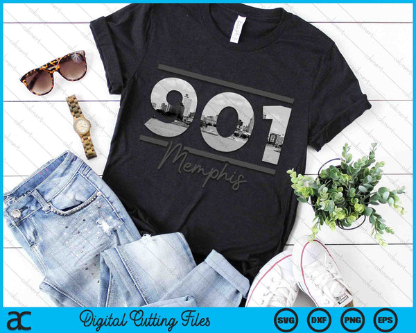 Memphis 901 Area Code Skyline Tennessee Vintage SVG PNG Digital Cutting Files