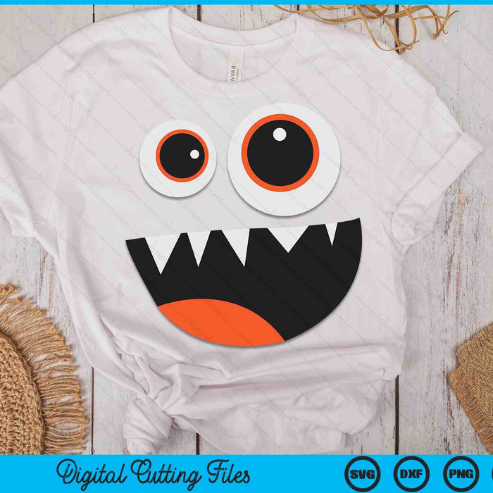 Men's Women's Cute Monster Face Costume Halloween SVG PNG Digital Cutting Files