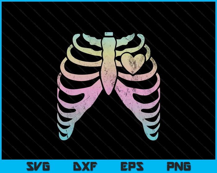 Menhera Kei Kawaii Pastel Goth Aesthetic Rib Cage & Heart SVG PNG Digital Printable Files Menhera Kei Kawaii Pastel Goth Aesthetic Rib Cage & Heart SVG PNG Digital Printable Files