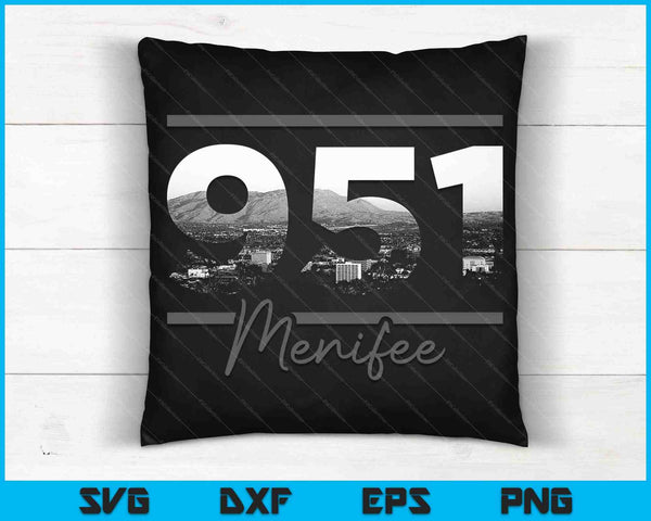 Menifee 951 Area Code Skyline California Vintage SVG PNG Cutting Printable Files