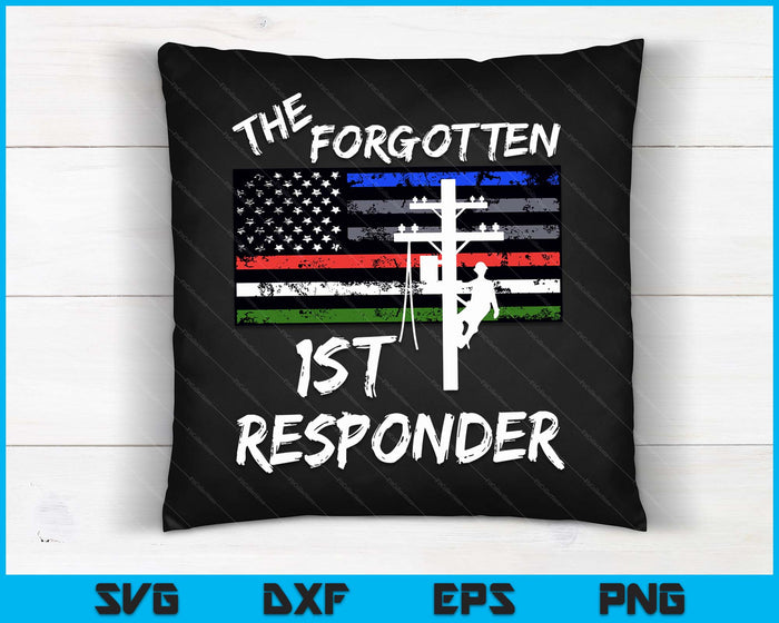 Mens The Forgotten First Responder Tribute To Electrical Lineman SVG PNG Digital Cutting Files