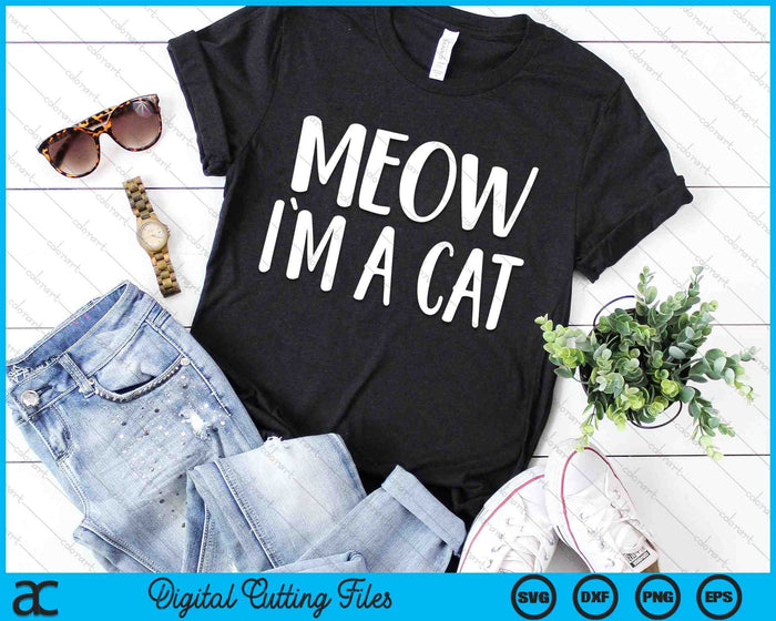 Miau soy un gato disfraz de Halloween SVG PNG archivos de corte digital Miau soy un gato disfraz de Halloween SVG PNG archivos de corte digital