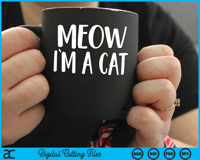 Miau soy un gato disfraz de Halloween SVG PNG archivos de corte digital Miau soy un gato disfraz de Halloween SVG PNG archivos de corte digital