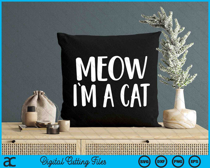 Miau soy un gato disfraz de Halloween SVG PNG archivos de corte digital Miau soy un gato disfraz de Halloween SVG PNG archivos de corte digital