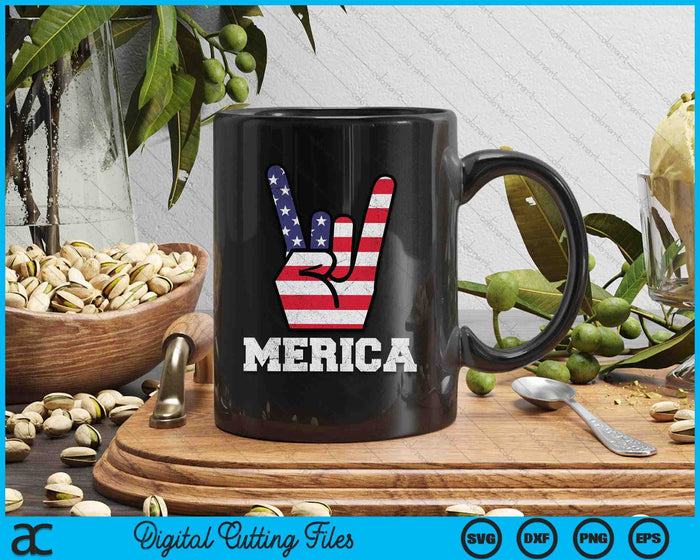 Merica Rock Sign 4th of July Vintage American Flag Retro USA SVG PNG Digital Printable Files Merica Rock Sign 4th of July Vintage American Flag Retro USA SVG PNG Digital Printable Files