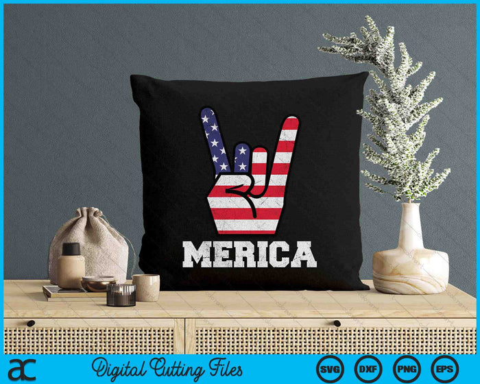 Merica Rock Sign 4th of July Vintage American Flag Retro USA SVG PNG Digital Printable Files Merica Rock Sign 4th of July Vintage American Flag Retro USA SVG PNG Digital Printable Files