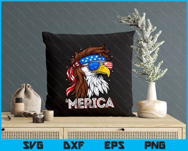 Merica USA American Flag Patriotic 4th of July Bald Eagle SVG PNG Digital Printable Files