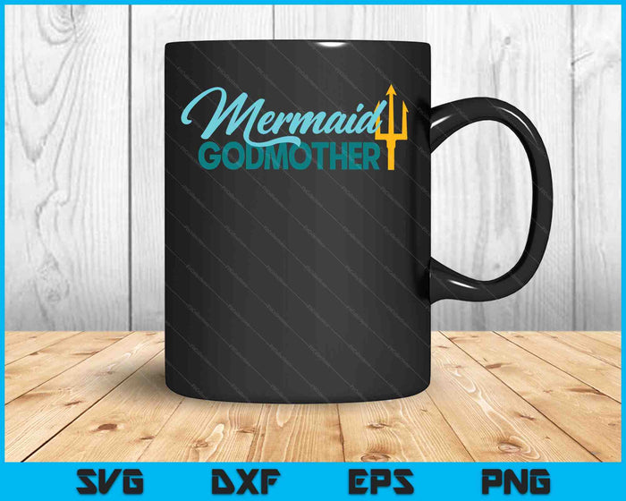 Mermaid Godmother Security Party SVG PNG Digital Cutting Files