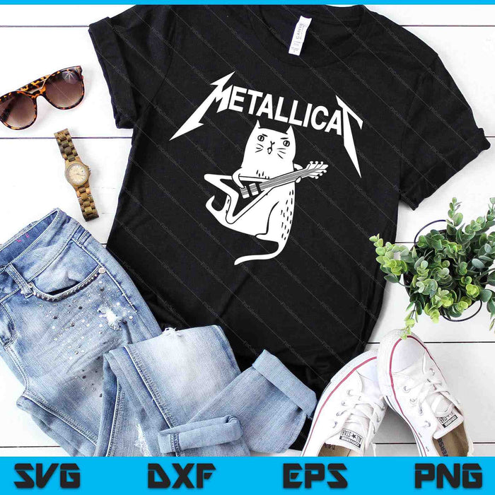 Mettalicat Rock Band Gitaar Grappige Kerst SVG PNG Digitale Snijbestanden Mettalicat Rock Band Gitaar Grappige Kerst SVG PNG Digitale Snijbestanden