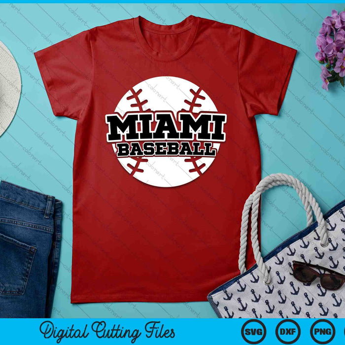 Miami Baseball blok lettertype SVG PNG digitale snijbestanden Miami Baseball blok lettertype SVG PNG digitale snijbestanden