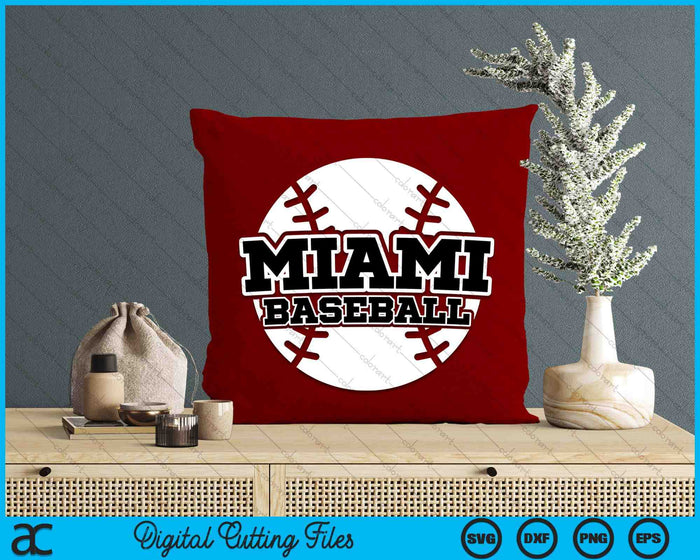 Miami Baseball blok lettertype SVG PNG digitale snijbestanden Miami Baseball blok lettertype SVG PNG digitale snijbestanden