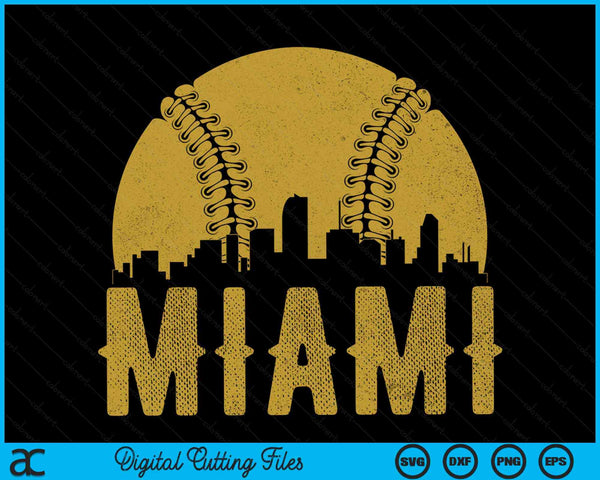 Miami Baseball Fan SVG PNG Cutting Printable Files