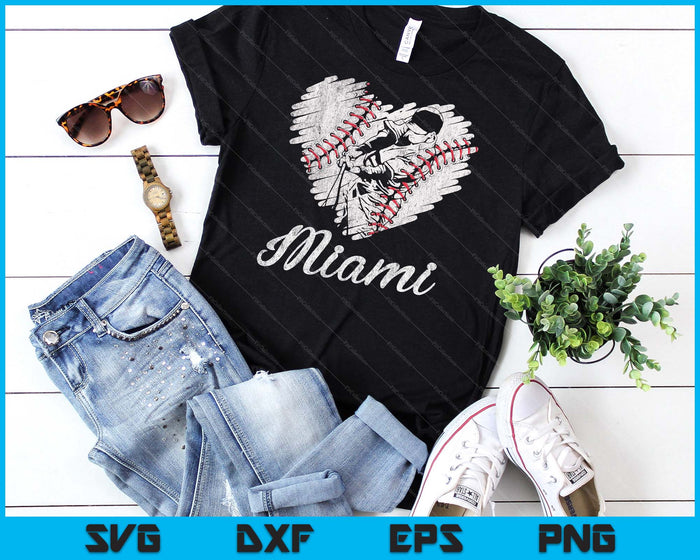 Miami Baseball Heart Distressed Vintage Baseball Fans SVG PNG Digital Printable Files Miami Baseball Heart Distressed Vintage Baseball Fans SVG PNG Digital Printable Files