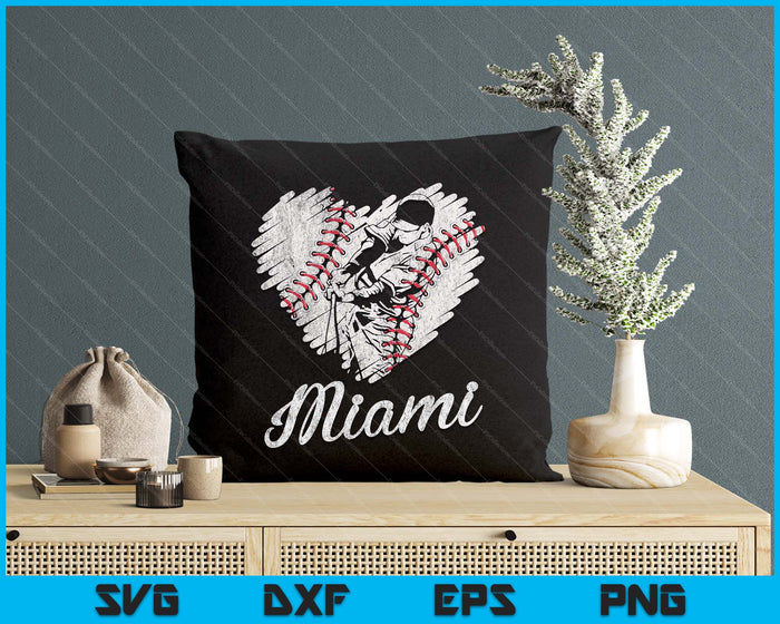 Miami Baseball Heart Distressed Vintage Baseball Fans SVG PNG Digital Printable Files Miami Baseball Heart Distressed Vintage Baseball Fans SVG PNG Digital Printable Files