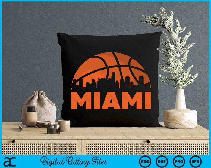 Miami City Skyline Miami Basketball SVG PNG Digital Cutting Files Miami City Skyline Miami Basketball SVG PNG Digital Cutting Files