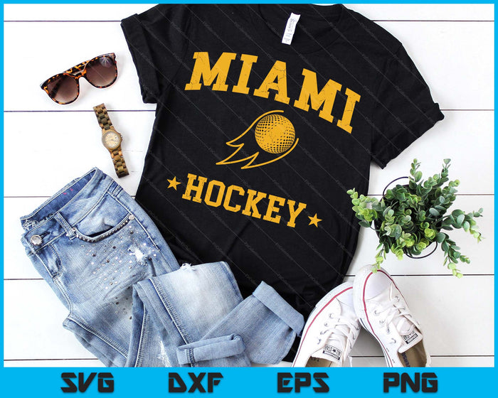 Miami Hockey Vintage Gameday Retro Hockey Lover SVG PNG Digital Printable Files Miami Hockey Vintage Gameday Retro Hockey Lover SVG PNG Digital Printable Files