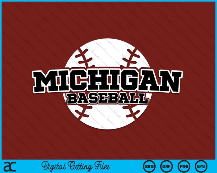 Michigan honkbal blok lettertype SVG PNG digitale snijden-bestanden Michigan honkbal blok lettertype SVG PNG digitale snijden-bestanden