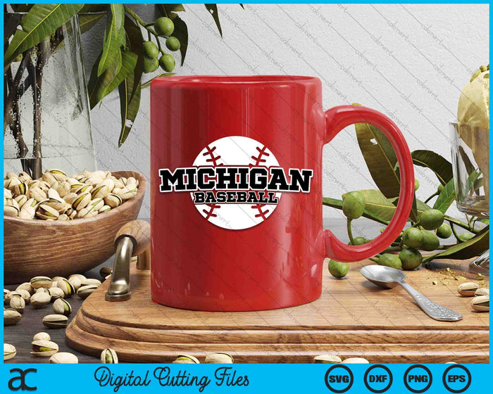 Michigan honkbal blok lettertype SVG PNG digitale snijden-bestanden Michigan honkbal blok lettertype SVG PNG digitale snijden-bestanden