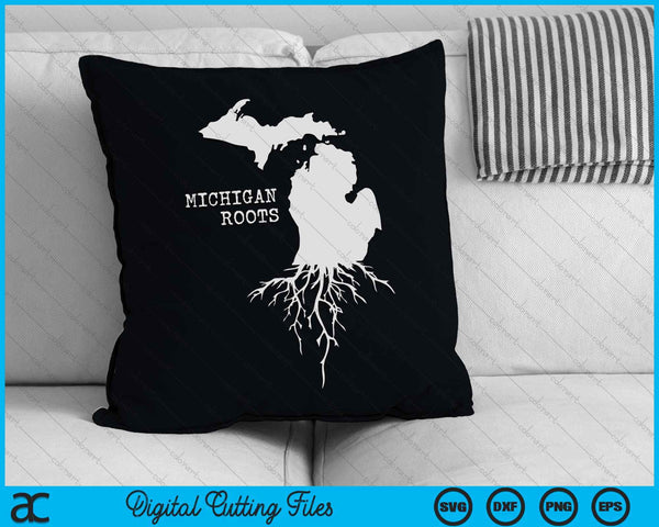 Michigan Roots State Map SVG PNG Digital Cutting Files