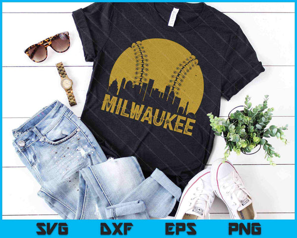 Divertido aficionado al béisbol de Milwaukee SVG PNG cortando archivos imprimibles
