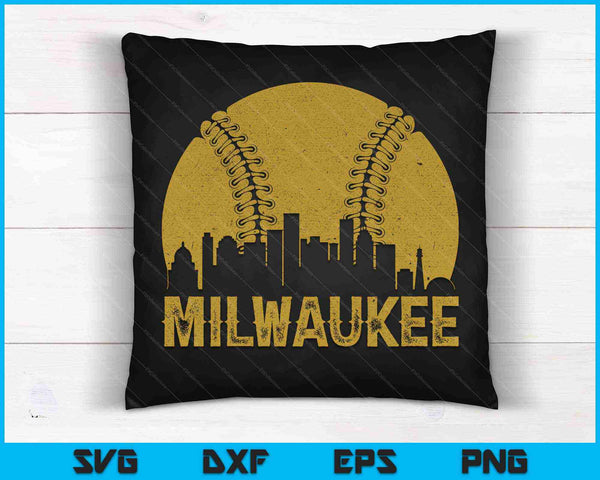 Divertido aficionado al béisbol de Milwaukee SVG PNG cortando archivos imprimibles