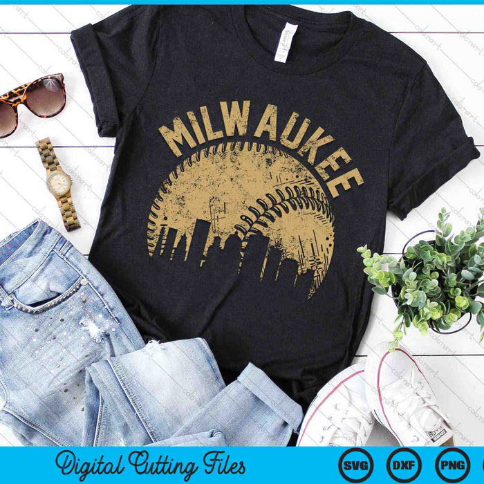Milwaukee Baseball Skyline Player Coach Fan SVG PNG Digital Printable Files Milwaukee Baseball Skyline Player Coach Fan SVG PNG Digital Printable Files
