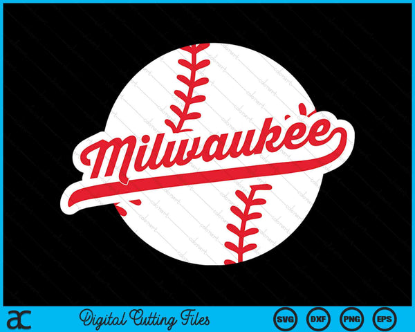 Milwaukee honkbal Vintage Milwaukee Pride Love City rode SVG PNG digitale snijbestanden