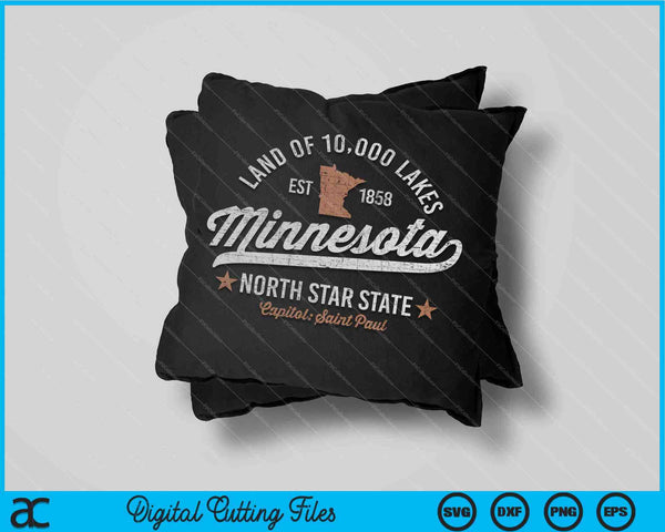 Minnesota Vintage Sports Design North Star State SVG PNG Cortar archivos imprimibles
