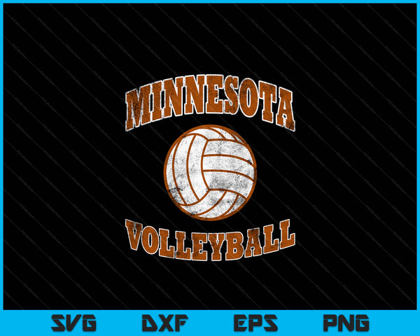 Minnesota Volleyball Vintage Distressed SVG PNG Digital Cutting Files