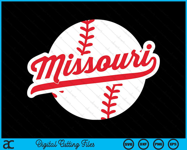 Missouri Baseball Vintage Missouri Pride Love City Red SVG PNG Digital Cutting Files