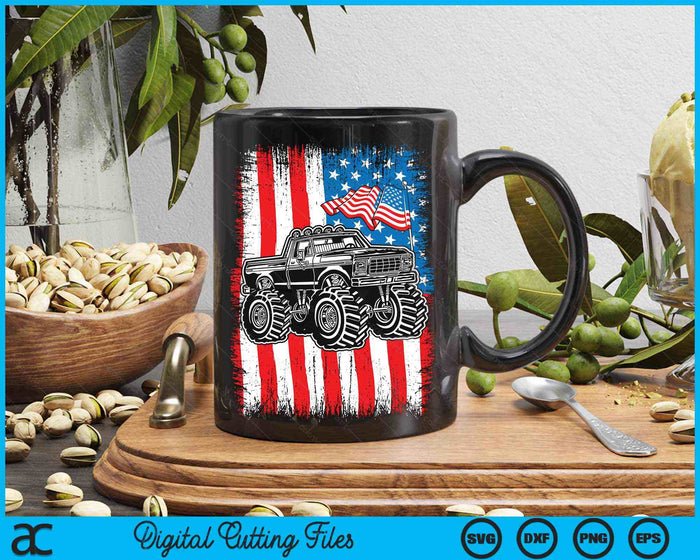 Monster Truck American Flag Racing USA Patriotic SVG PNG Digital Cutting Files Monster Truck American Flag Racing USA Patriotic SVG PNG Digital Cutting Files