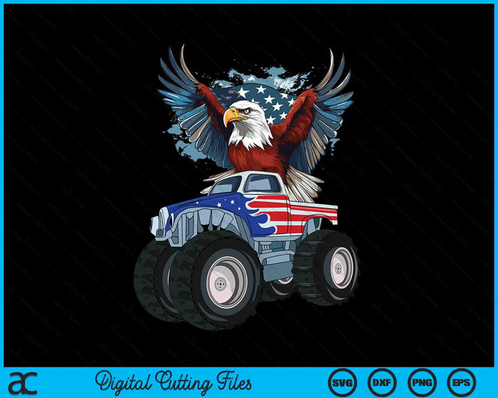 Monster Truck Bald Eagle 4th of July Boys American Flag SVG PNG Digital Cutting Files Monster Truck Bald Eagle 4th of July Boys American Flag SVG PNG Digital Cutting Files