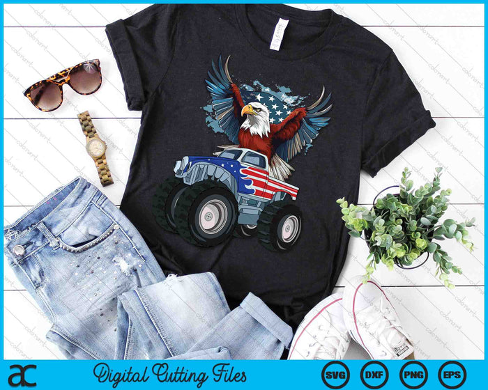 Monster Truck Bald Eagle 4th of July Boys American Flag SVG PNG Digital Cutting Files Monster Truck Bald Eagle 4th of July Boys American Flag SVG PNG Digital Cutting Files