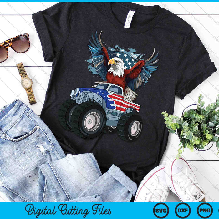 Monster Truck Bald Eagle 4th of July Boys American Flag SVG PNG Digital Cutting Files Monster Truck Bald Eagle 4th of July Boys American Flag SVG PNG Digital Cutting Files