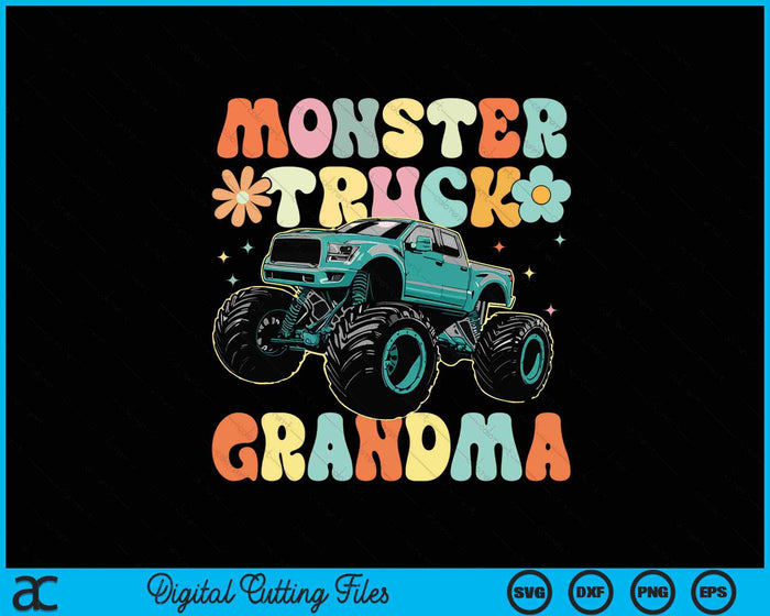 Monster Truck Grandma Groovy Truck Lover SVG PNG Digital Printable Files Monster Truck Grandma Groovy Truck Lover SVG PNG Digital Printable Files