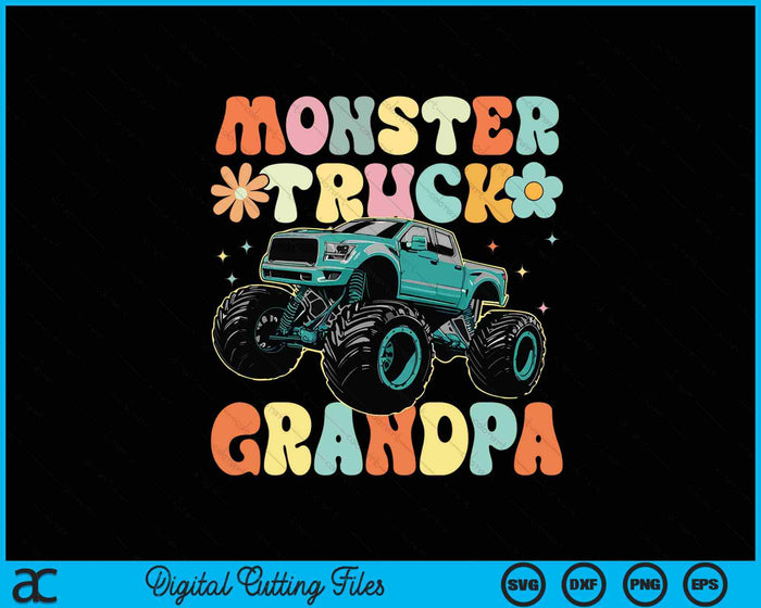 Monster Truck Grandpa Groovy Truck Lover SVG PNG Digital Printable Files Monster Truck Grandpa Groovy Truck Lover SVG PNG Digital Printable Files
